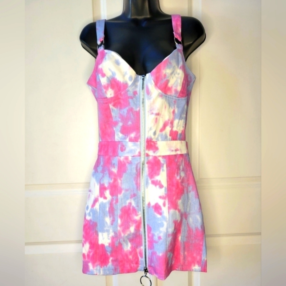 NWT Dolls Kill Capsule cut-out mini Dye Mini Dress